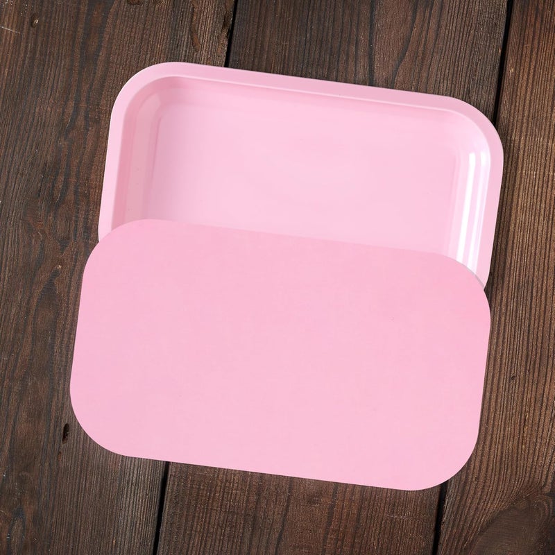PYSEA Large Metal Tray with Magnetic Lid, Decorative Tray, Ideal Storage for Home or Travel, 10.6 x 6.3 Inches (Pink) - Image 5